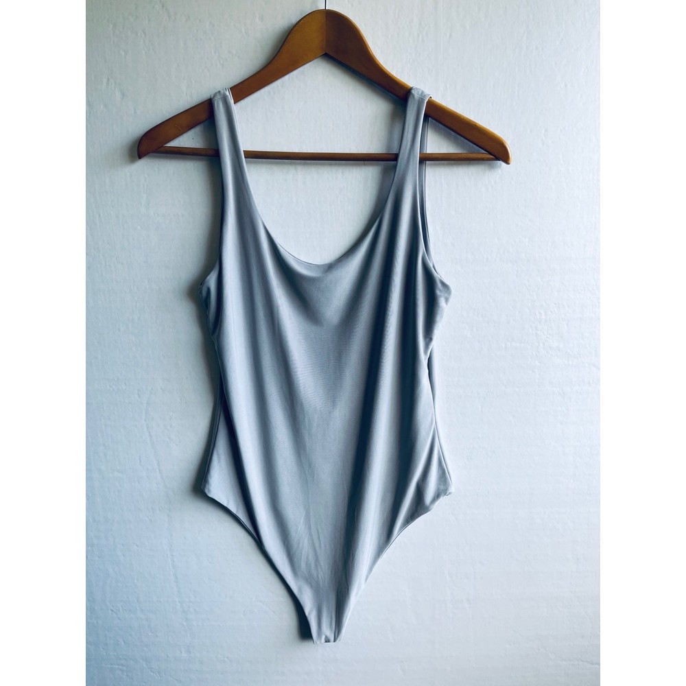 Fashion Nova Grey/Silver Swimsuit bodysuit Size L/M